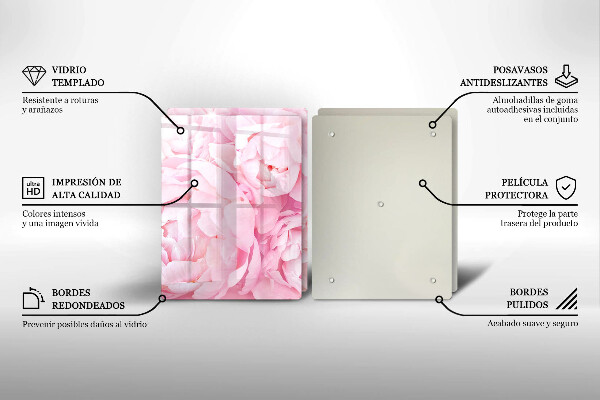 Placă sticla protectie aragaz Bujori delicati