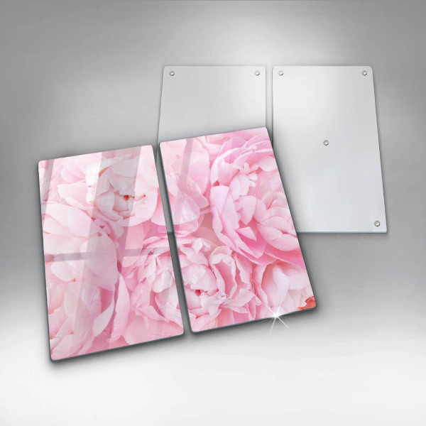 Placă sticla protectie aragaz Bujori delicati