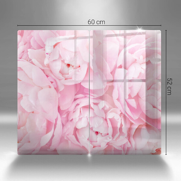 Placă sticla protectie aragaz Bujori delicati