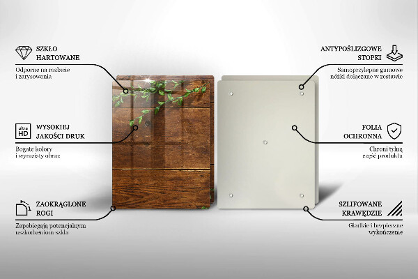 Placă sticla protectie aragaz Scânduri și frunze de lemn