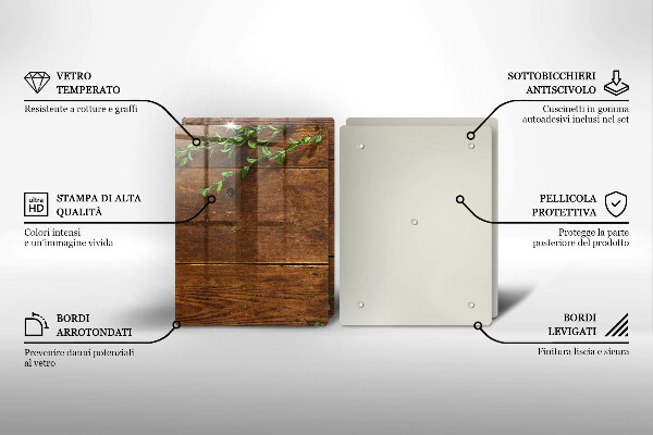 Placă sticla protectie aragaz Scânduri și frunze de lemn