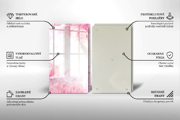 Placă sticla protectie aragaz Fundal delicat de trandafiri