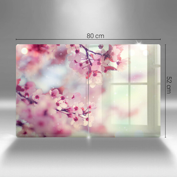 Placă sticla protectie aragaz Natură flori de măr