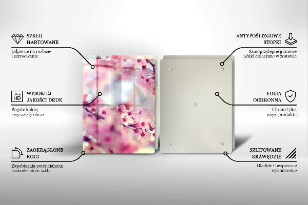 Placă sticla protectie aragaz Natură flori de măr