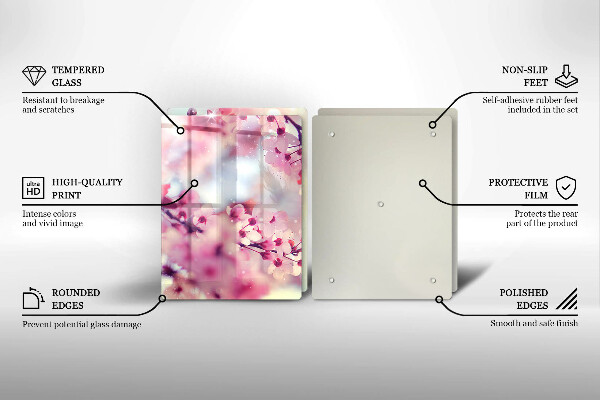 Placă sticla protectie aragaz Natură flori de măr