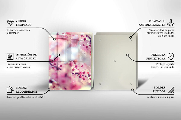 Placă sticla protectie aragaz Natură flori de măr