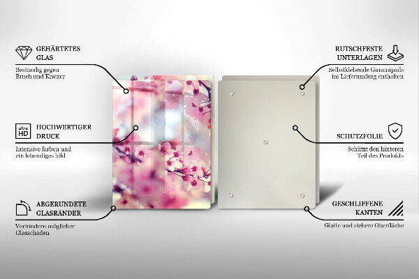 Placă sticla protectie aragaz Natură flori de măr