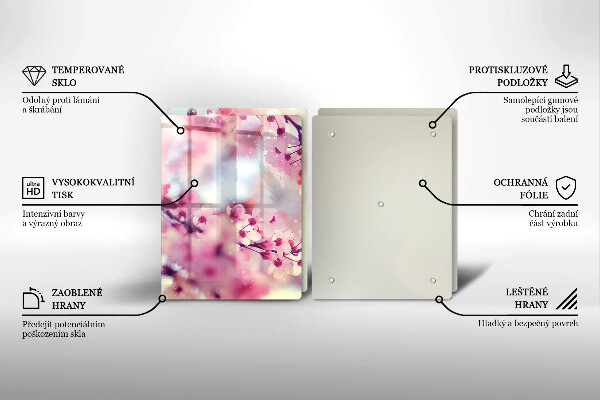 Placă sticla protectie aragaz Natură flori de măr