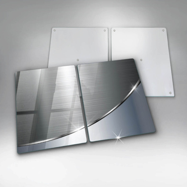 Placă sticla protectie aragaz Model de abstractizare din metal