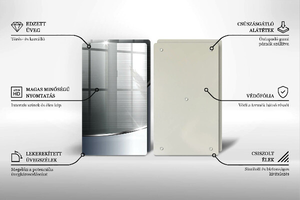 Placă sticla protectie aragaz Model de abstractizare din metal
