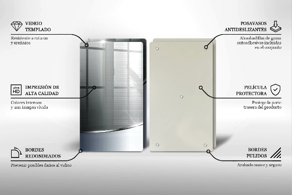 Placă sticla protectie aragaz Model de abstractizare din metal
