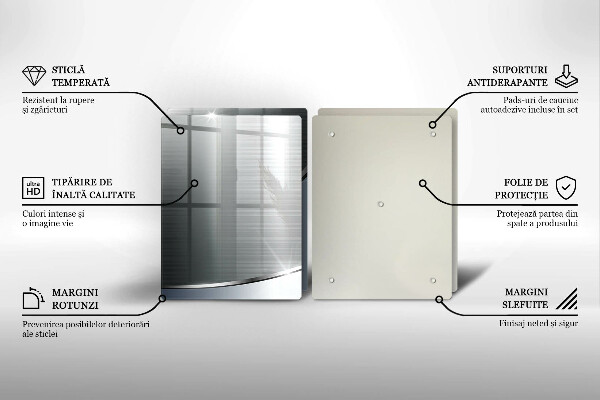 Placă sticla protectie aragaz Model de abstractizare din metal