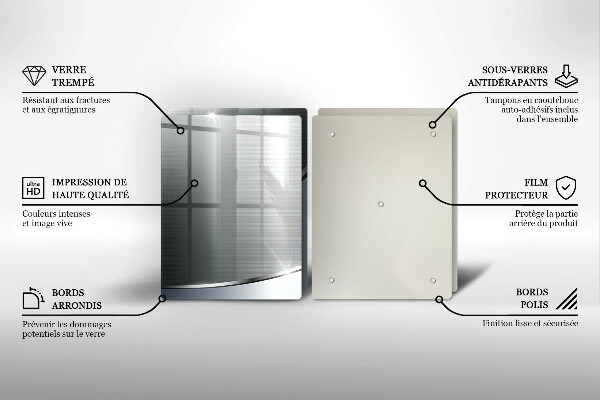 Placă sticla protectie aragaz Model de abstractizare din metal