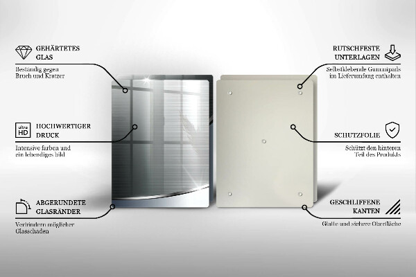 Placă sticla protectie aragaz Model de abstractizare din metal