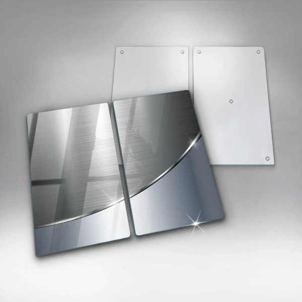 Placă sticla protectie aragaz Model de abstractizare din metal