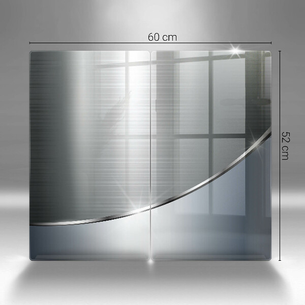Placă sticla protectie aragaz Model de abstractizare din metal