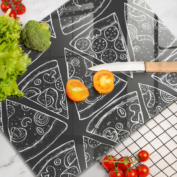 Placă din sticla protectie perete Ilustrație de pizza