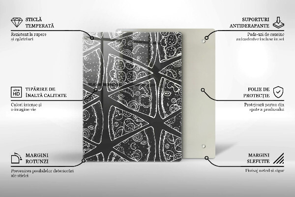 Placă din sticla protectie perete Ilustrație de pizza