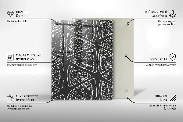 Placă din sticla protectie perete Ilustrație de pizza