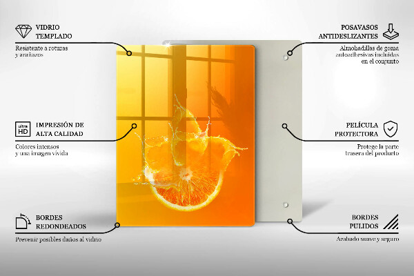 Placă din sticla protectie perete Fructe portocale suculente