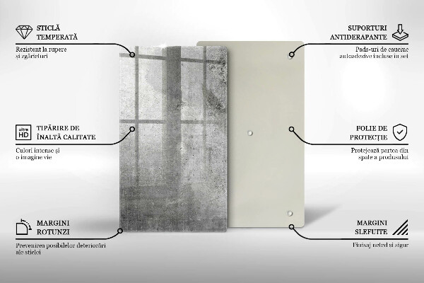 Placă din sticla protectie perete Textura de beton