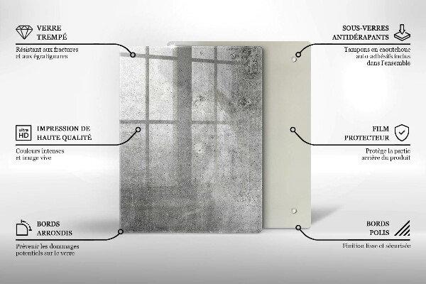 Placă din sticla protectie perete Textura de beton