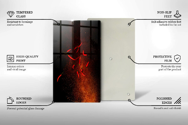 Placă din sticla protectie perete Ardei iute