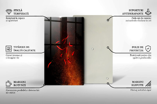 Placă din sticla protectie perete Ardei iute
