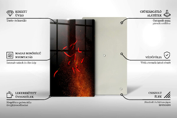 Placă din sticla protectie perete Ardei iute