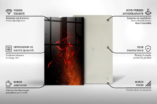 Placă din sticla protectie perete Ardei iute