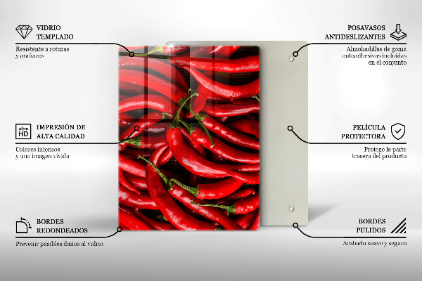 Placă din sticla protectie perete Ardei iute