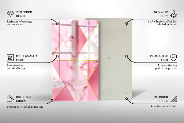 Placă din sticla protectie perete Marmură geometrică