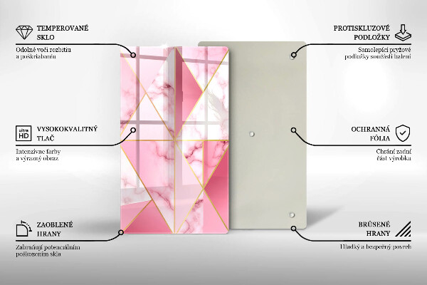 Placă din sticla protectie perete Marmură geometrică