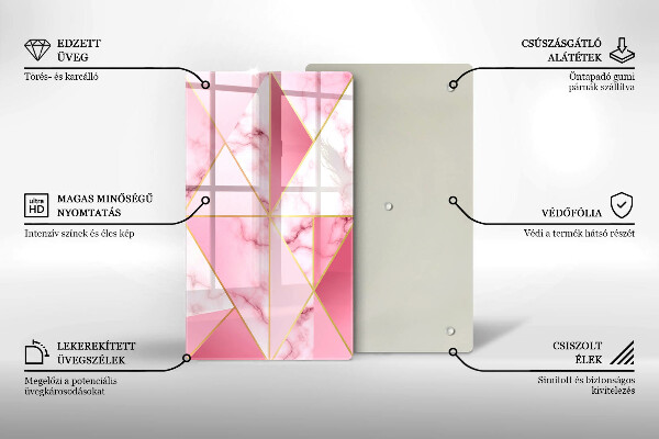 Placă din sticla protectie perete Marmură geometrică