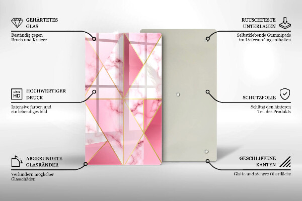Placă din sticla protectie perete Marmură geometrică