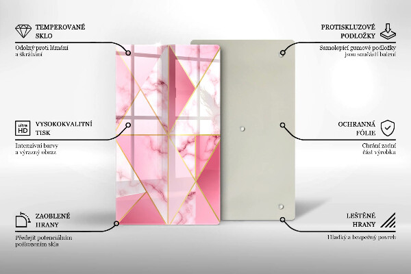 Placă din sticla protectie perete Marmură geometrică