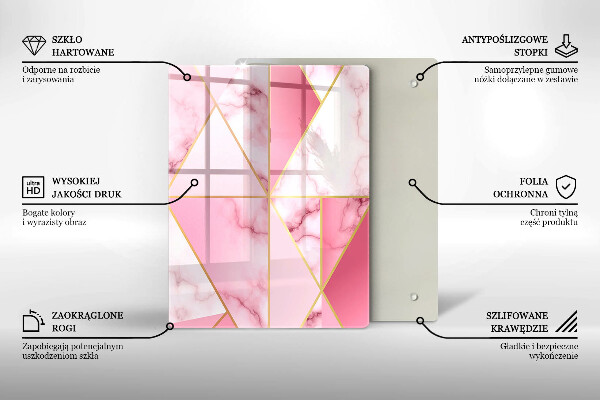 Placă din sticla protectie perete Marmură geometrică