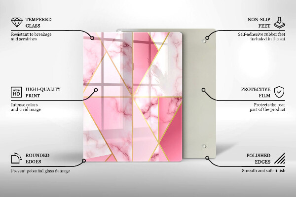 Placă din sticla protectie perete Marmură geometrică