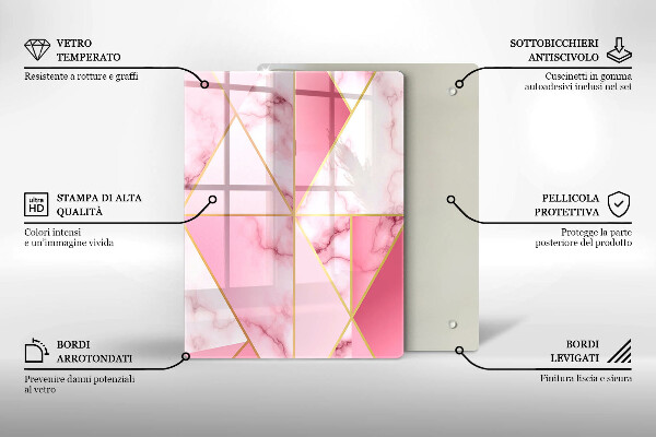 Placă din sticla protectie perete Marmură geometrică