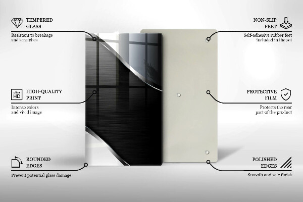 Placă din sticla protectie perete Abstracția metalului