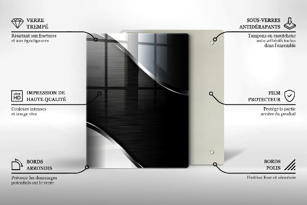 Placă din sticla protectie perete Abstracția metalului