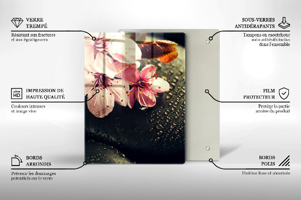 Placă protecție plita Flori pietre zen