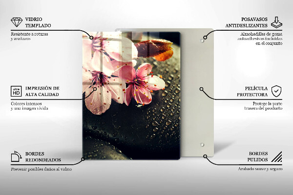 Placă protecție plita Flori pietre zen