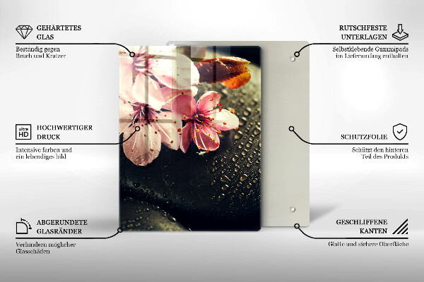 Placă protecție plita Flori pietre zen