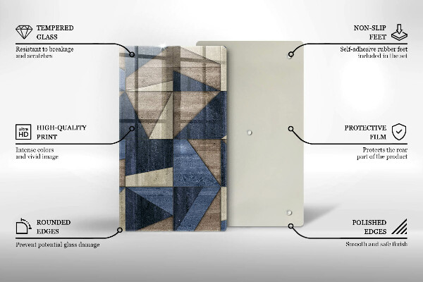 Placă din sticla protectie perete Abstracția geometrică