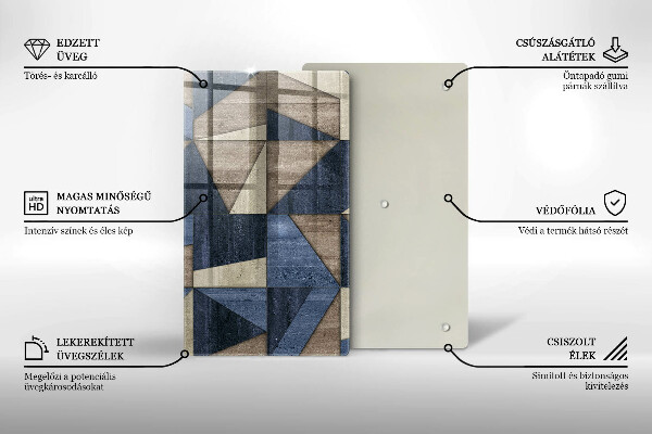 Placă din sticla protectie perete Abstracția geometrică