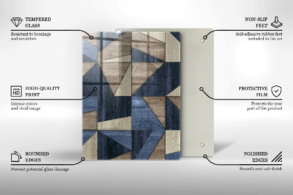 Placă din sticla protectie perete Abstracția geometrică