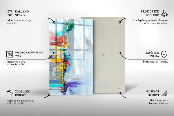 Placă din sticla protectie perete Abstracție pictată