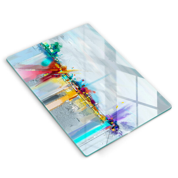 Placă din sticla protectie perete Abstracție pictată