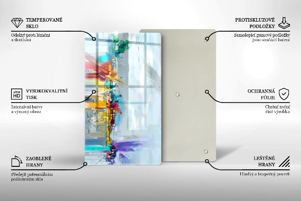 Placă din sticla protectie perete Abstracție pictată